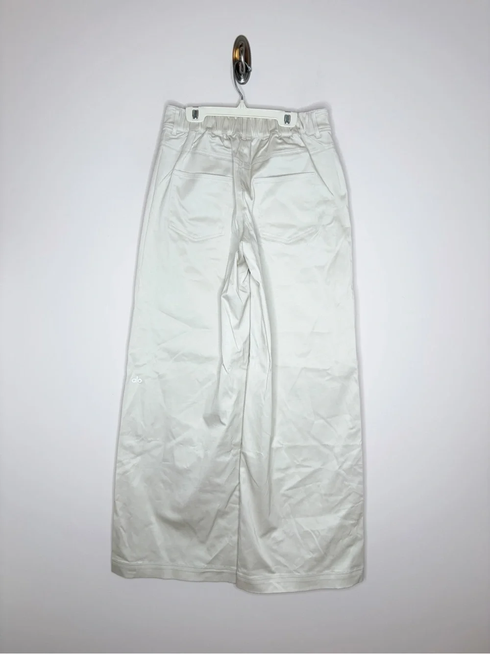 Alo Yoga Wanderlust Low Rise Wide Leg Trouser Oat Milk Small NWT